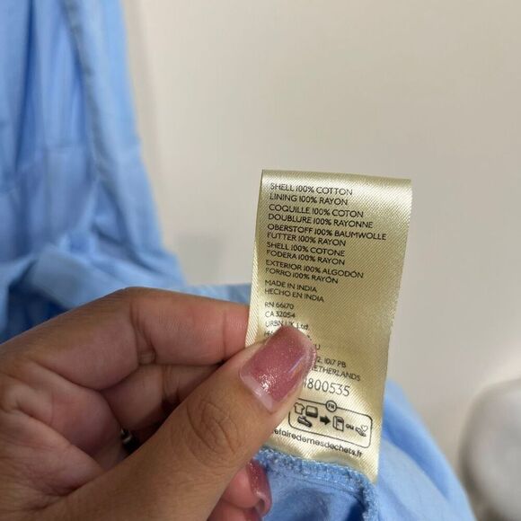 Anthropologie Maeve Blue Sleeveless Wrap Dress 10 Women - Picture 5 of 10